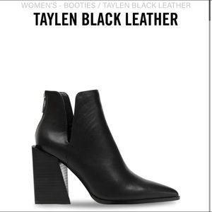 NEW Black Leather Ankle boot with block heel